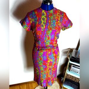 Vintage 60’s psychedelic mod print wiggle dress - Pixi of California